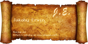 Jakoby Ervin névjegykártya
