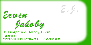 ervin jakoby business card